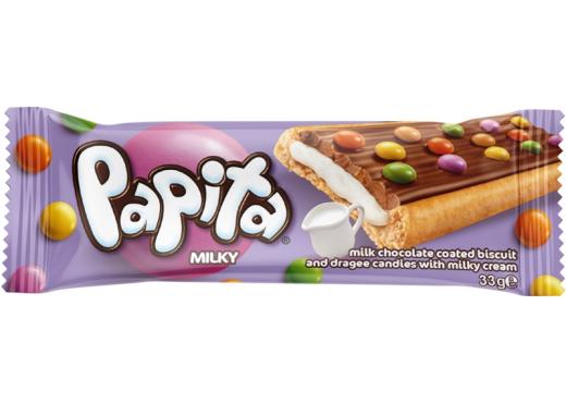Papita 33g*24ks - mléčná Papita 33g*24ks - mléčná